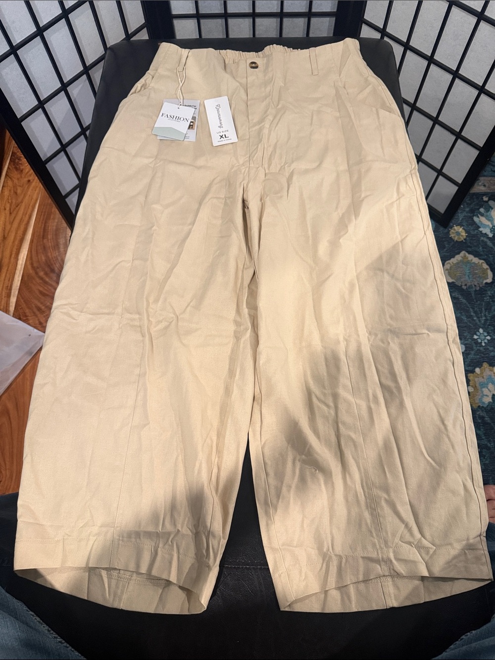 Light Beige Wide-Leg Pants